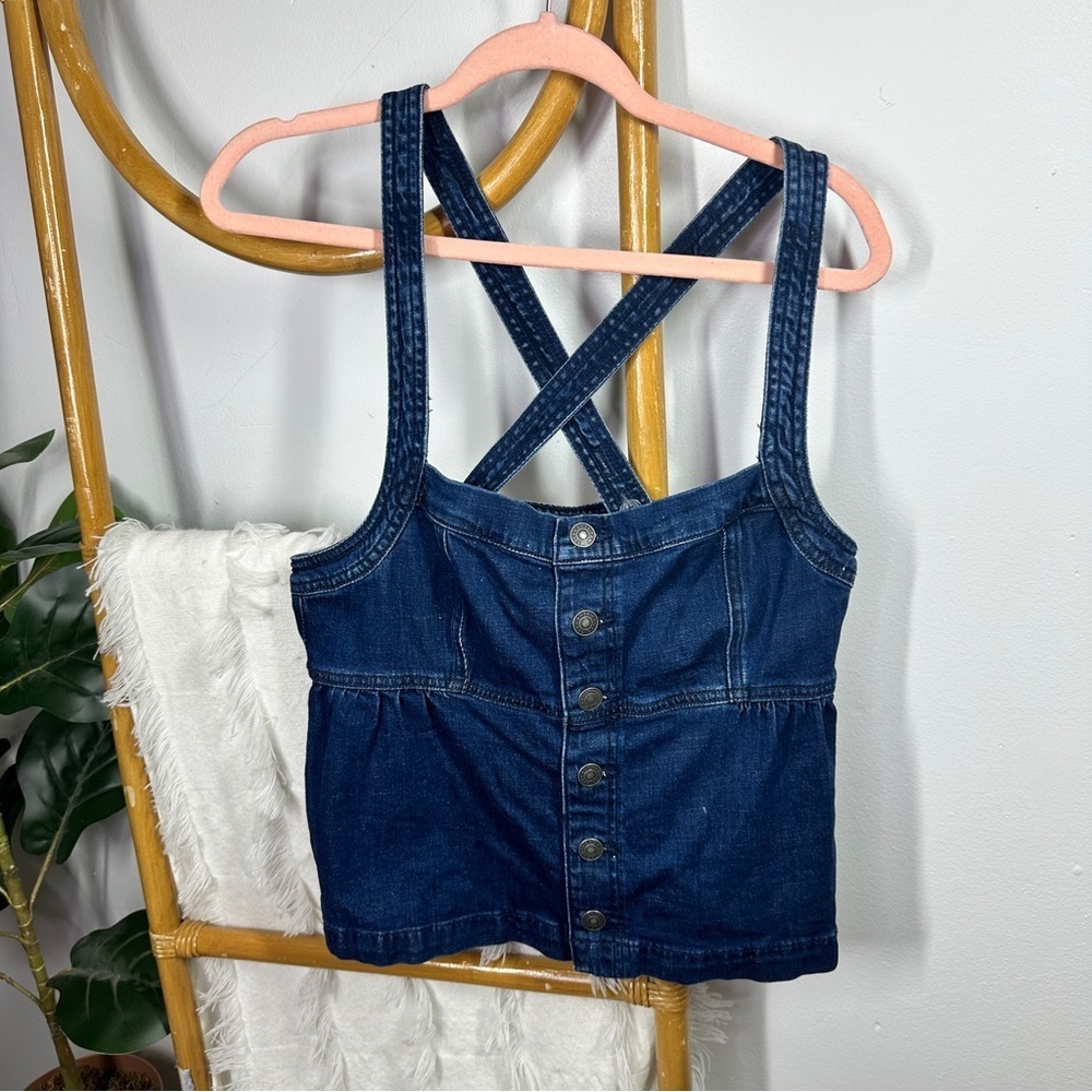 American Eagle Sleeveless Denim Babydoll Top sz L - Picture 4 of 6